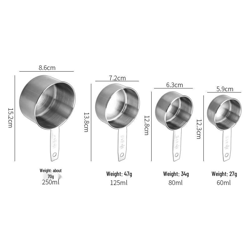 MDNG Stainless Steel 4-Piece Measuring Cup Set