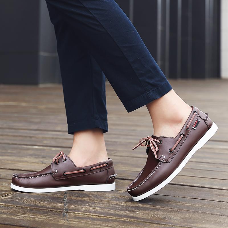 Fashion Fashion Men Comfort Loafers Shoes Outdoor Board Soft Sole Casual Leather Shoes Men Non-slip Sneakers Party Daily Shoes Man Flats