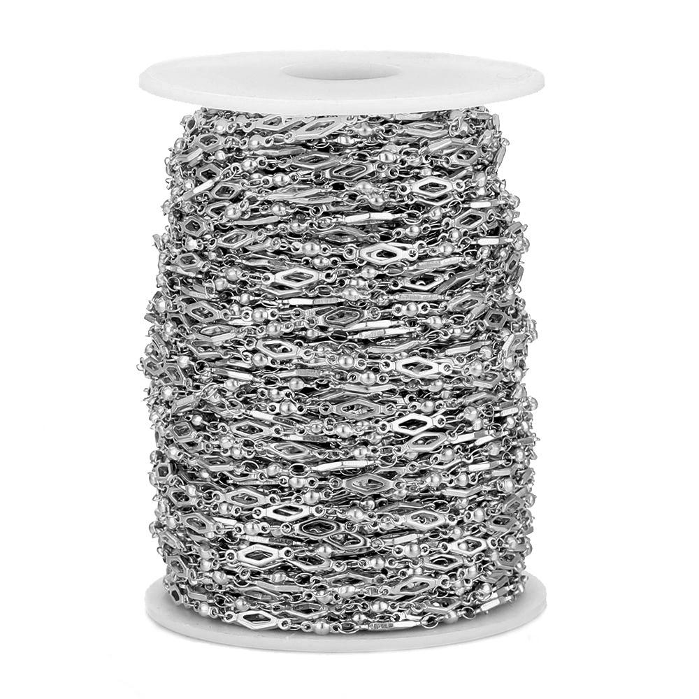 

1 Meter Stainless Steel Gold Color Plated Rhombus Beads Connectors Link Chains Jewelry Making Chain for DIY Necklace Body Chains