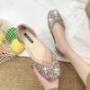 Rhinestone Versatile Flat-soled Single Shoes Fashion Casual Temperament Hollow Women's Shoes Summer New Women's Sandals