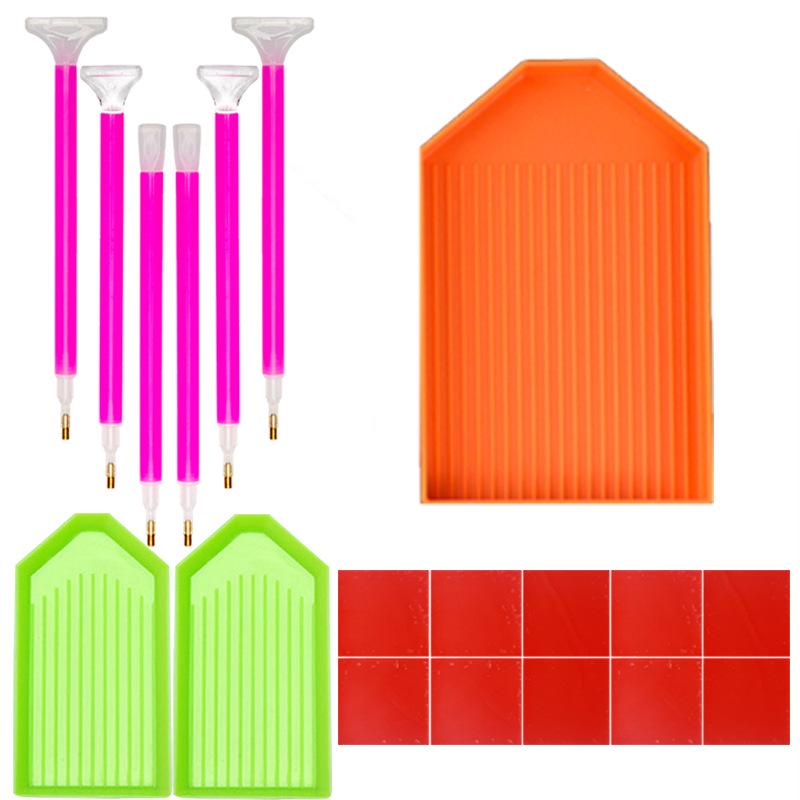 DIY-Diamant-Malerei-Werkzeugset: Punktierplatte, Ton & Aufkleber-Set für Kreuzstich-Basteln