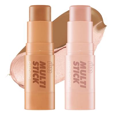 Zestaw Multi-Stick 3D Duo Shading 7g + Rozświetlacz 7g, Bronzer, Złoty (Zakreślacz), 1 zestaw
