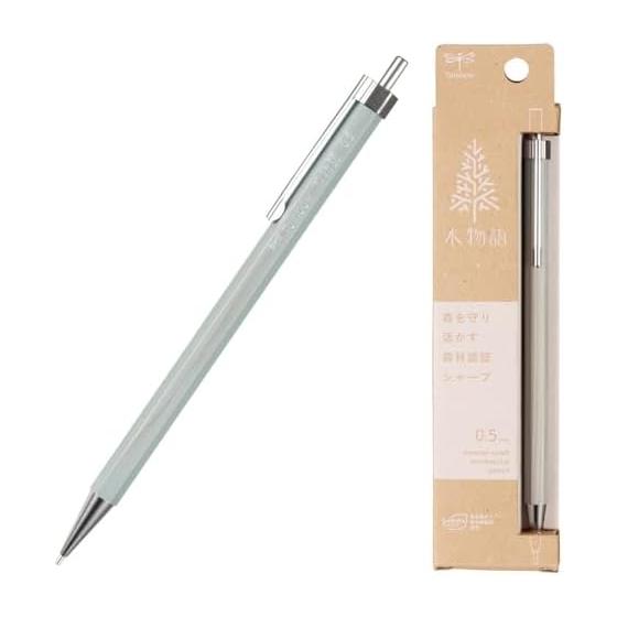 Tombow Pencil Kinomonogatari Mechanical Pencil, 0.5mm, Wood Barrel, Nemophila Blue (DHA-151C) - Natural Wood Grain, Sustainable Forest Certified