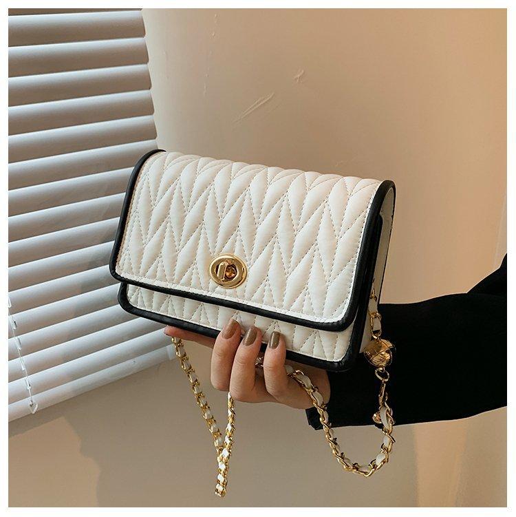 Chain Fashion Small Bag Women's New Simple Texture Small Square Bag Internet Celebrity Foreign Style Shoulder Messenger Bag