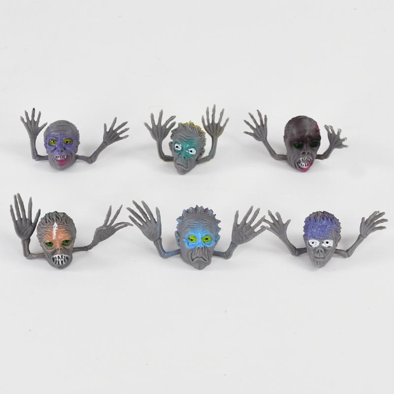 5Pcs Monster Finger Puppets Toy Zombie Head Tell Story Hand Toys Kids Birthday Party Favors Halloween Gift Goodie Bag Fillers