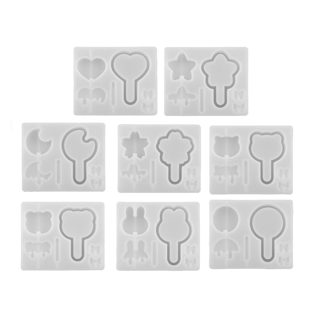 Cute Lollipop Quicksand Mold Handmade Pendant Silicone Mold Resin Casting Mold for DIY Keychain Jewelry Non-stick