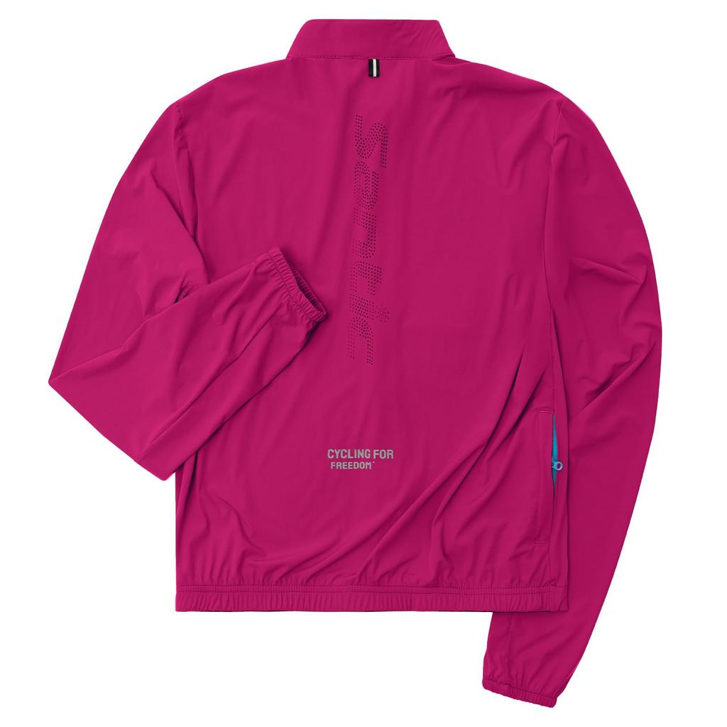 Santic Long Sleeve Cycling Sun with Compact Size L Women's Jersey, Breathable, Protection, Windproof, Pockets, Foldable, Thigh-Short Length, Purple,