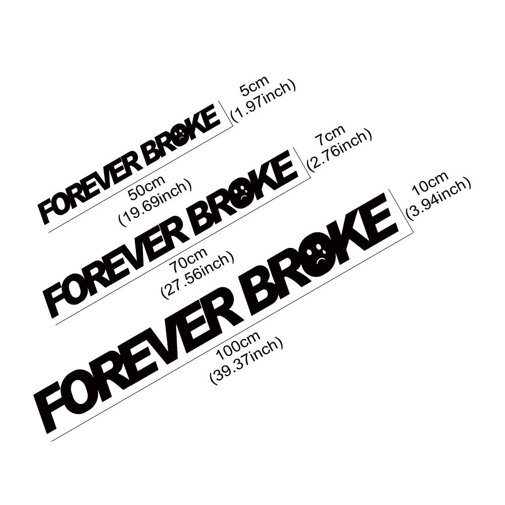 Car Windshield Sticker FOREVER BROKE Car Vinyl Decal Waterproof Vehicles Motorcycle Stickers Car Accessories Decoration Exterior