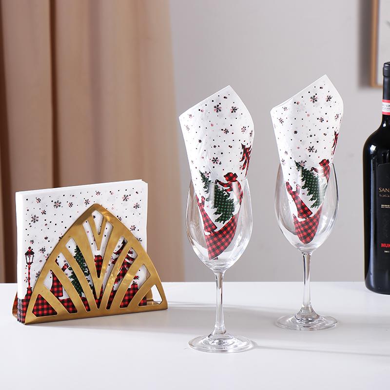 20pcs 33*33cm 2Ply Colourful Christmas Tree Printed Tissue Paper Table Decoration Paper