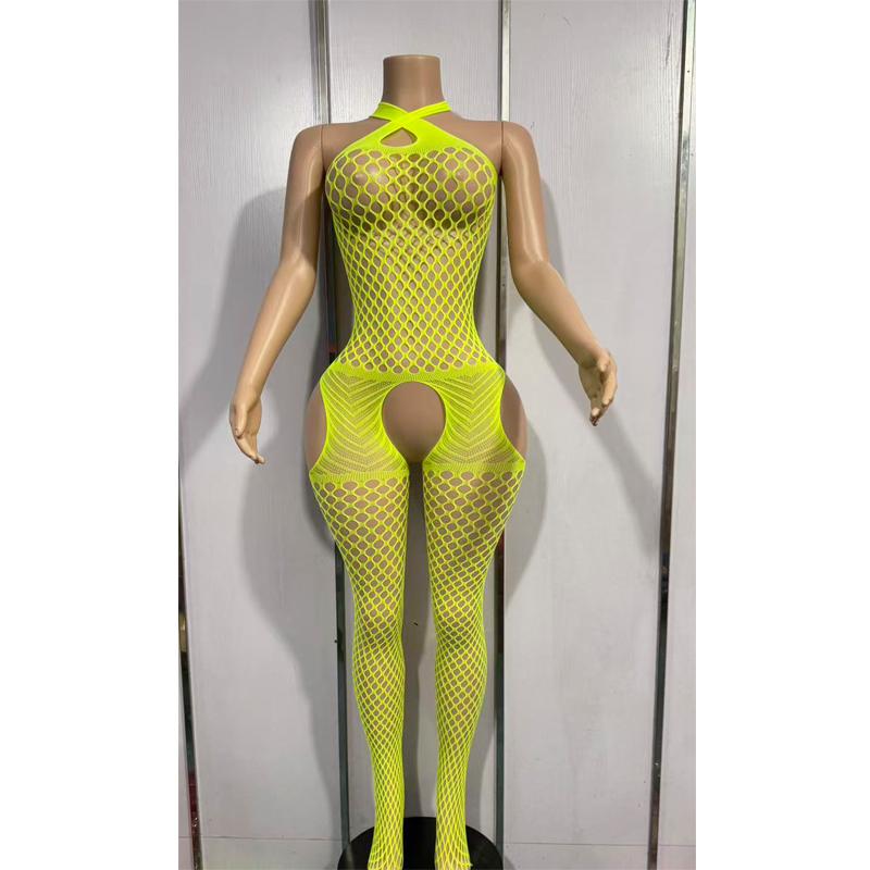 Underwear Crotchless Babydolls Dress Costume Sexy Halter Neck Bodystockings Fishnet Hollow Baby Dolls Lingerie Women