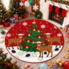 Christmas Tree Pattern Rugs for Bedroom Round Living Room Decoration Red Carpet Soft Study Floor Mat Washable Home Anti-slip Rug