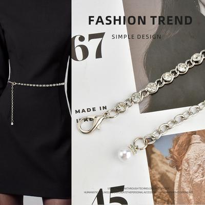 Neue Metall taillenschmeichelnde Damen dekorative Taillenkette High-End Strasssteine eingelegt Vielseitige Kleideraccessoires Körperkette