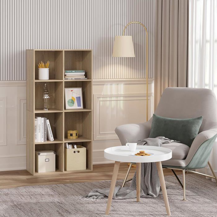 WOLTU Bibliothèque, Meuble de Rangement, Étagère de 8 Casiers, 60x29,5x121cm, Chêne Clair W0ATT0076