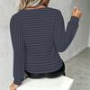 Women Plus Size V Neck Long Sleeve Blouse Vertical Stripe Print Puff Sleeve Casual Office Daily Top