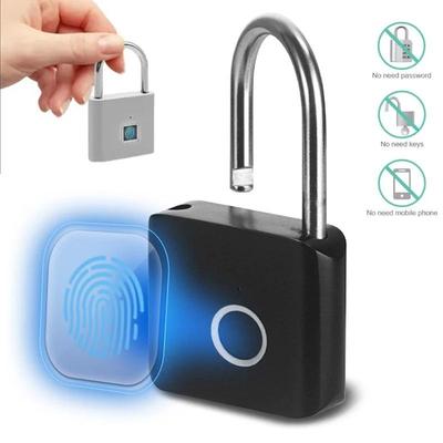 Schlüsselloses Smart-Fingerabdruck-Vorhängeschloss USB-Aufladung Fingerabdruckschloss Wasserdichtes Türschloss 0,2 Sek. Entsperren Sicherheits-Vorhängeschloss für Haus