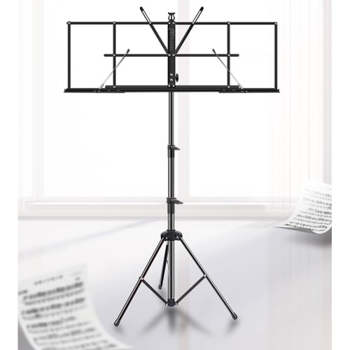 Folding Music Stand, Extra Wide, Portable, Height-Adjustable, Folding Music Stand for Guitar and Guzheng