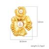 Premium Inlaid Pearl Stainless Steel Earrings Women's Trend 18K Floral Shape Earrings