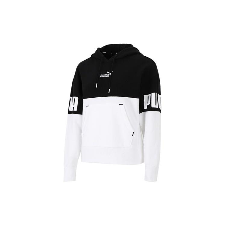 (WMNS) PUMA Power Colorblock Hoodie Casual Sports Drawstring Black Women s 670957-01 S