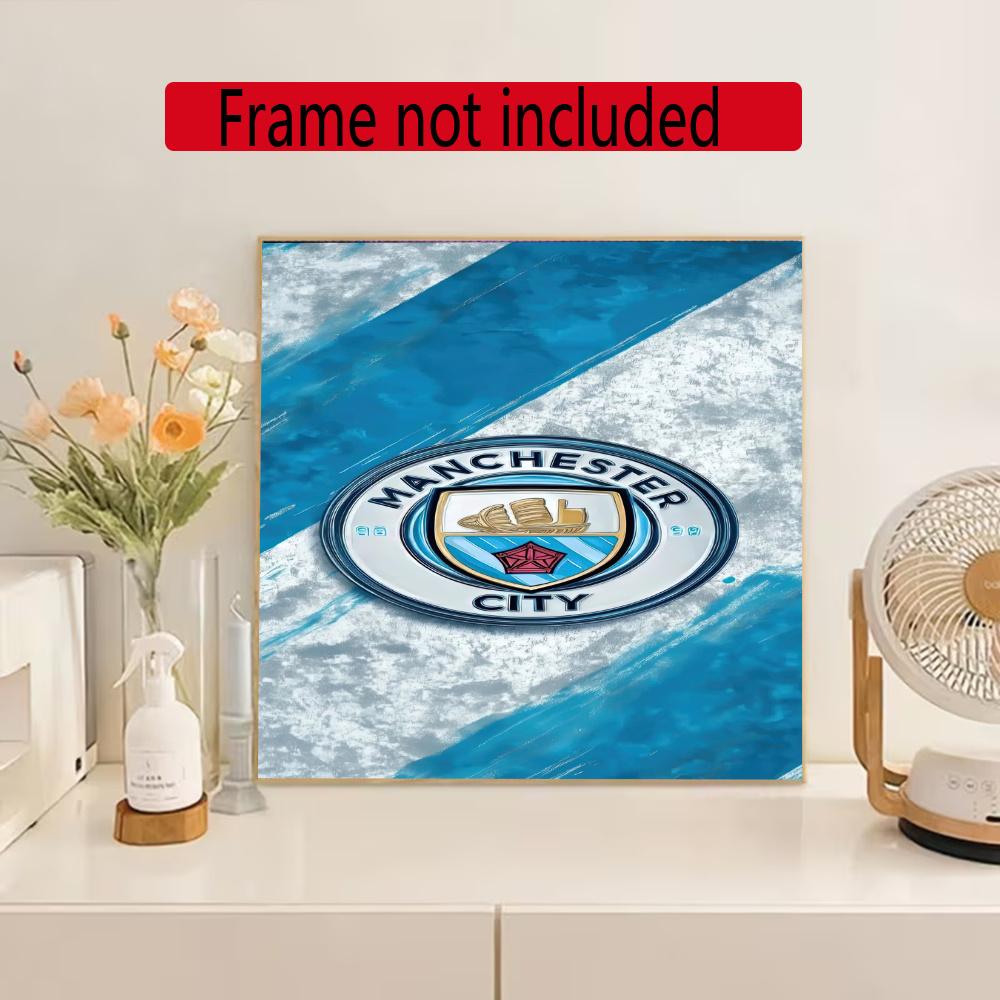 Manchester City 5D Diy Diamond Painting Round Diamond Diy Frameless Holiday Artwork Suitable For Home Office Wall Decoration