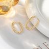 Korean-Style Copper Round Bead Earrings: Simple, Elegant Hoop Studs for Women