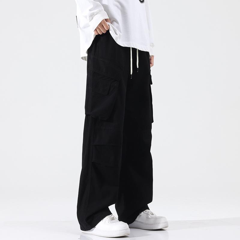 Herren Herbst 2024 Weitbeinige Plissee-Latzhose - Amerikanischer High Street Trend Freizeithose