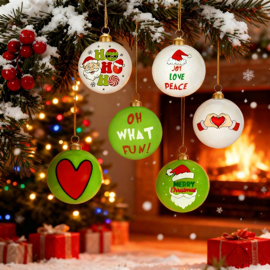 12 Weihnachtskugel-Ornamente, 2,36 Zoll glitzernde hängende Weihnachtskugeln, geeignet für Weihnachtsbaumschmuck, Heim-Feiertags-Partydekorationen