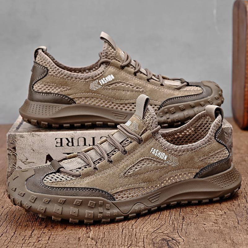 Modna Włoska Marka Wysokiej Jakości Buty Codzienne Męskie Buty Outdoorowe do Wędrówek Klasyczny Kolor Khaki Oddychające Lekkie Męskie Buty Sportowe