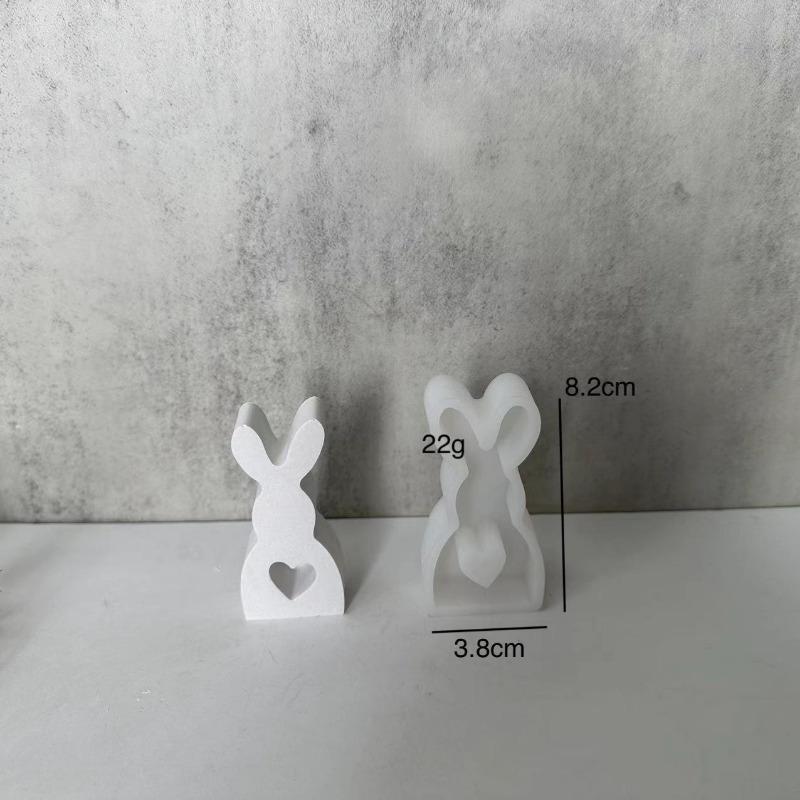 1PC Cute Rabbit Candle Silicone Mold Gypsum Car Mounted Incense Expanding Gypsum Decoration Mold Easter Aromatherapy Candle Mold
