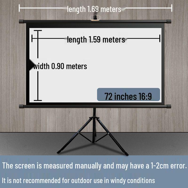 Portable No-Punch Bracket Projector Screen with Floor Stand