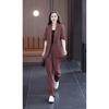 Spring New Plus Size Suit Set: Loose Fit Slimming Casual Blazer with Elastic Waist & Straight Leg Pants, Two-Piece Professional Outfit