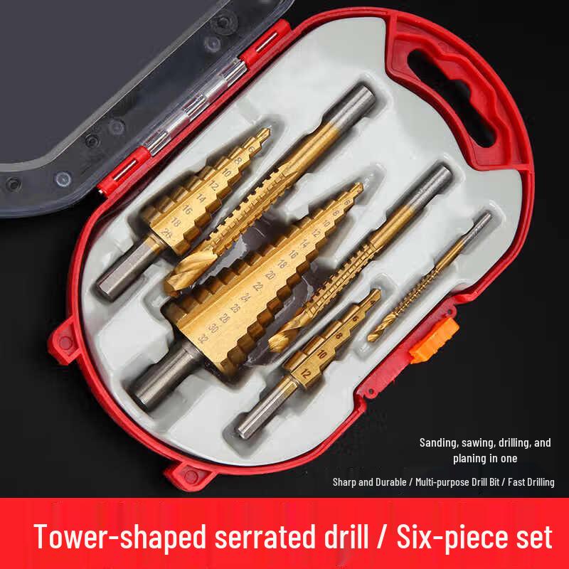 6-Piece Hex Shank Step Drill Bit Set