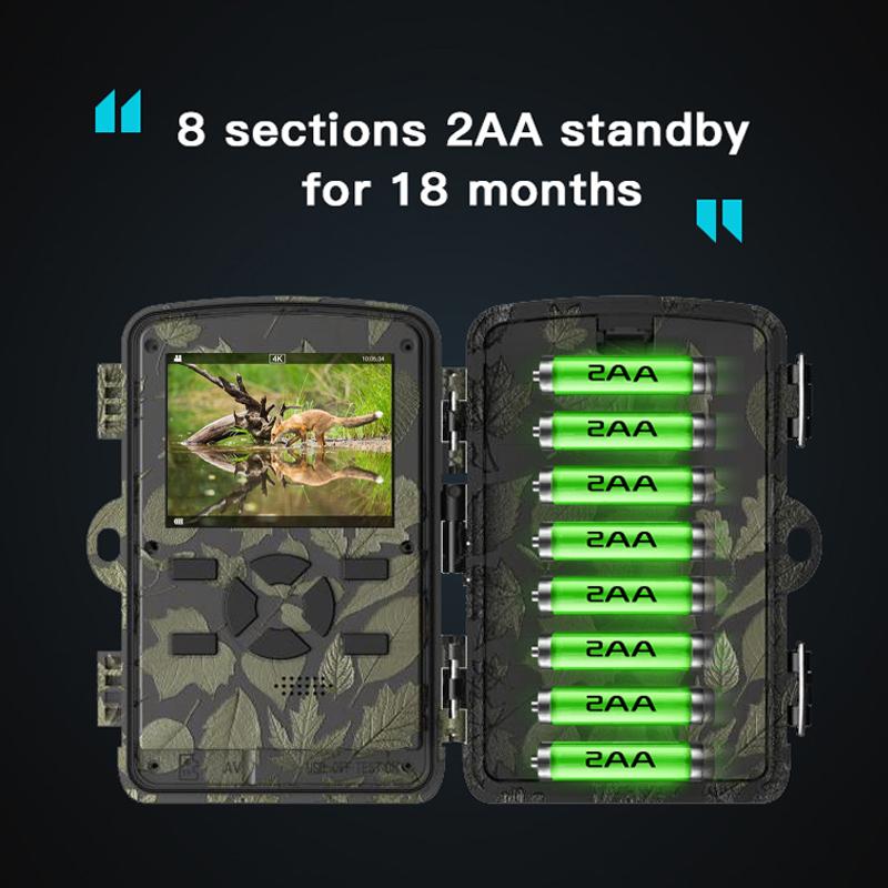 4k Jagdkamera 20 MP HD Ir Dual Kamera Wildtier Trail Nachtsicht wasserdichte Wildtier Infrarot PO Fallen Cam