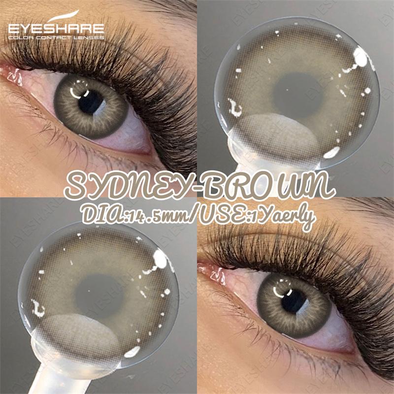 

EYESHARE 1Pair Natural Colored Contact Lenses Gray Pupils Lens Brown Makeup Color EyesContacts Fashion Blue Beauty Lenses Yearly