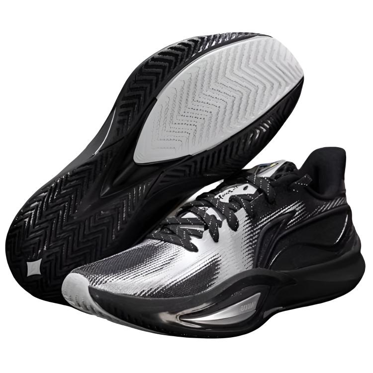 Li Ning Speed 3 Low-Top Basketballschuhe Herren Schwarz Weiß ABAW007-8