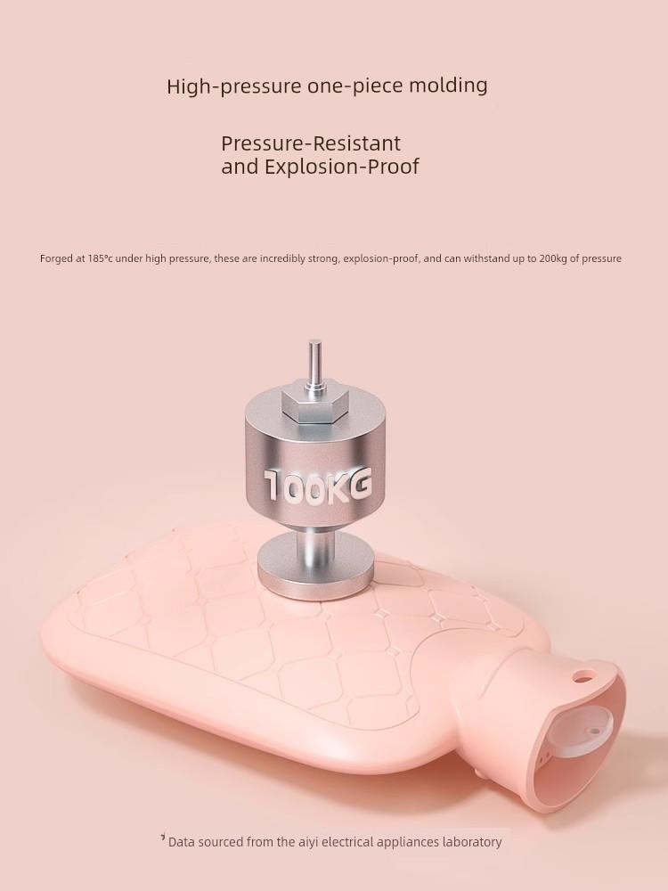 Hot Water Bottle, Thickened Explosion-Proof Hand Warmer, Small Hand Warmer Bag, Women's Belly Warmer, Plush Hot Compress Water Bag