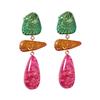 Retro High-end Geometric Pendant Colorful Earrings
