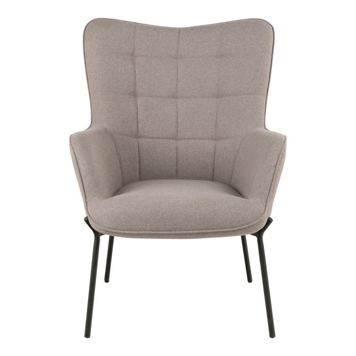 Chaise en polyester marron avec pieds noirs