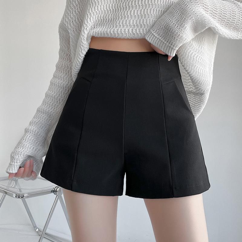 

Women s 2023 High-Waisted A-Line Wide-Leg Black Casual Pants - Slimming Plus Size Autumn Suit Outerwear S чёрный