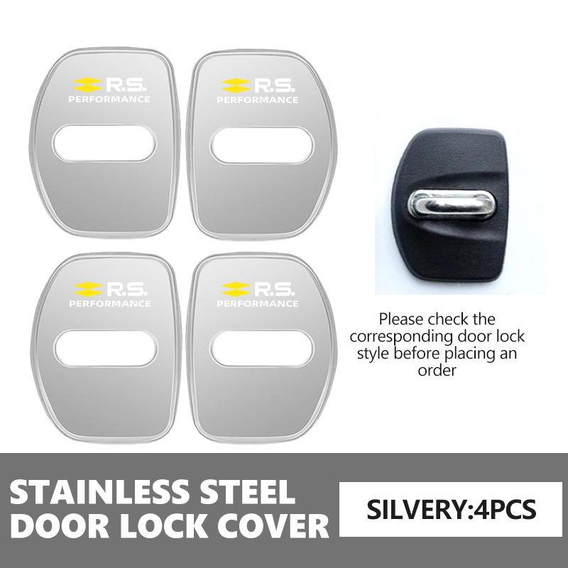 Stainless Steel Car Door Lock Buckle Trim Anti-Collision Protective For Renault Symbol Clio 3 4 Sparco Dacia RS Megan Scenic SS6