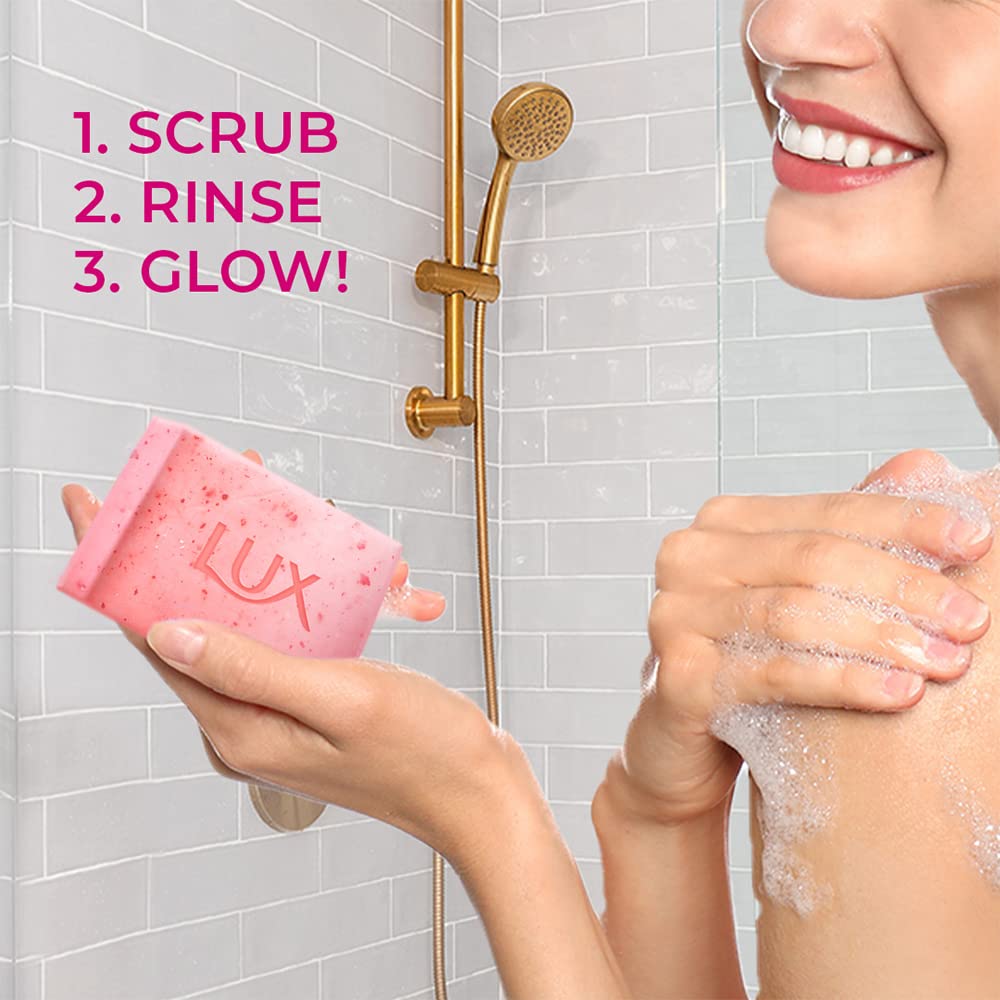 Lux Essence Of Himalayas Rose & Aloe Vera Exfoliating Soap Bar 5 X 125 G For Radiant Skin Gentle Natural Cleanse And Mild Exfoliation Paraben Free