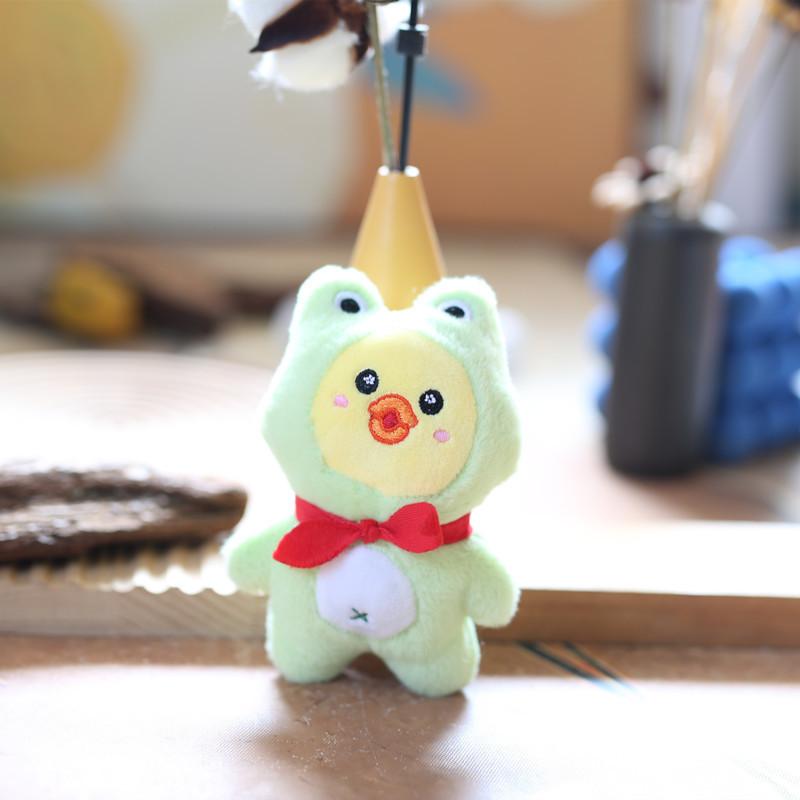 

Adorable Plush Duck Keychain Cute Fluffy Stuffed Animal For Bags And Keys зелёный