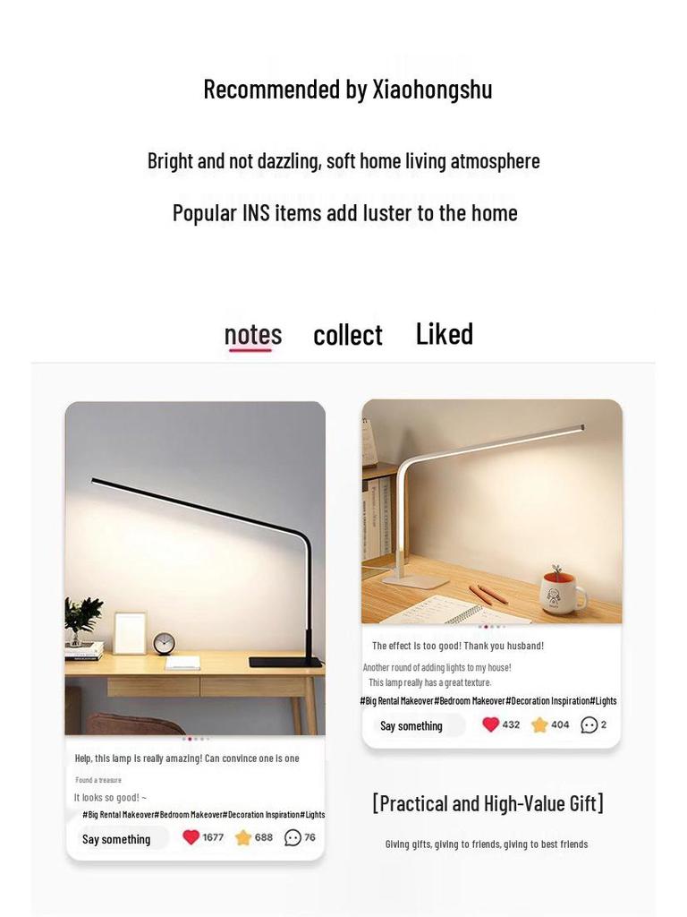 Creative Minimalist Table Lamp: Full Spectrum Eye Protection for Reading & Study