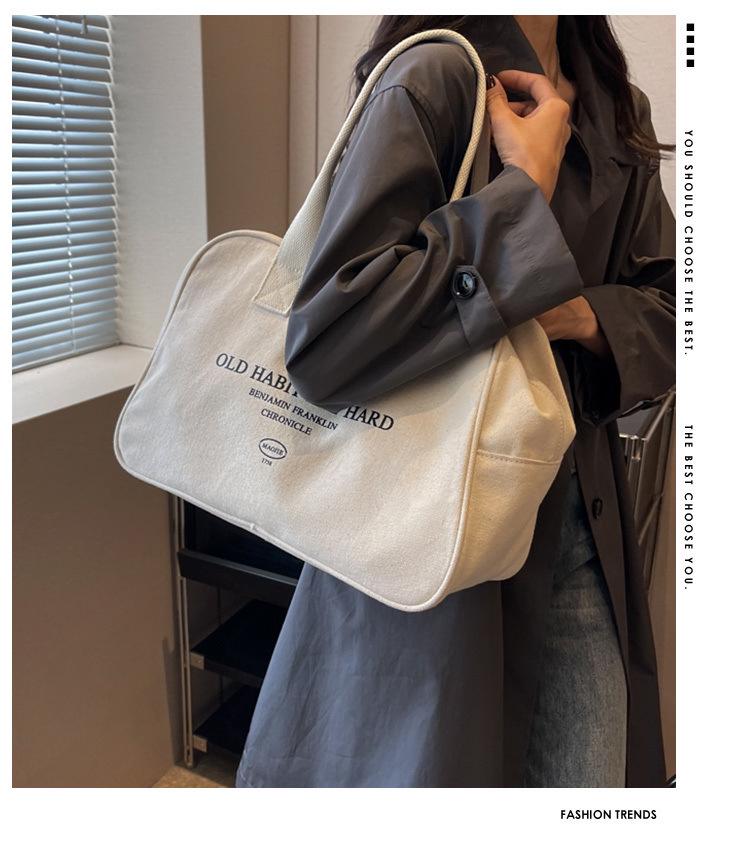 Damen Große Canvas Reise-Tragetasche - Vielseitige, Leichte Handtasche für Kurztrips & Geschäftsreisen