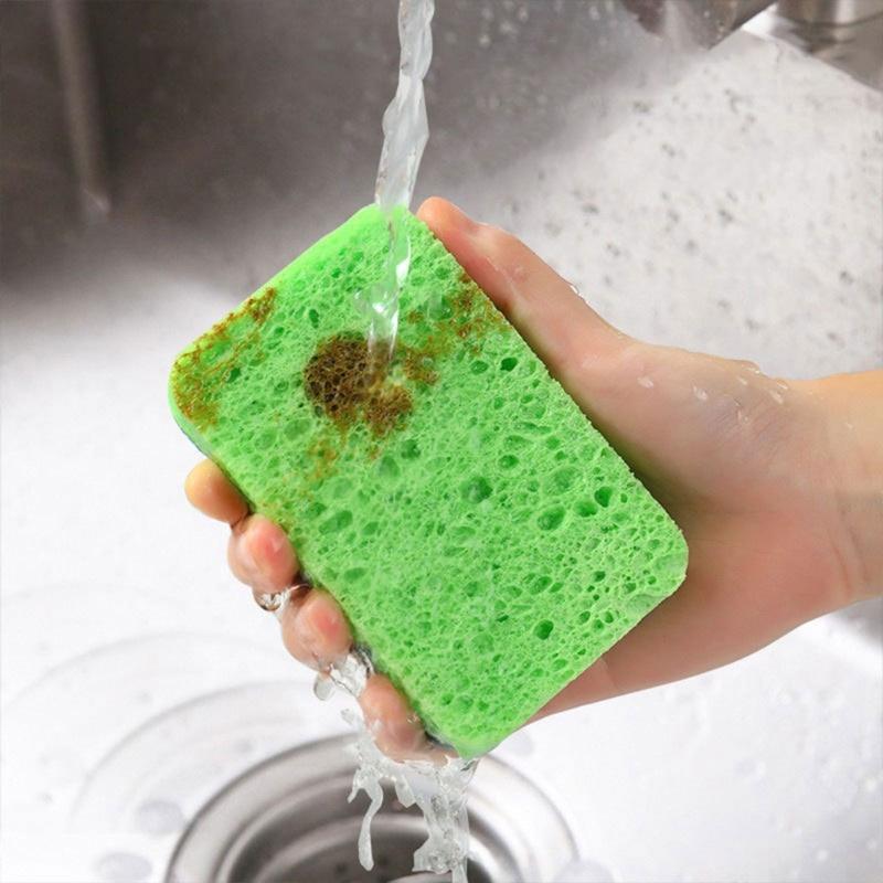 Non-Scratch Cleaning Scrub Sponges Scrubbing Dish Sponge for Washing Kitchen Dishes Bathroom Dishwashing Sponges 2pcs