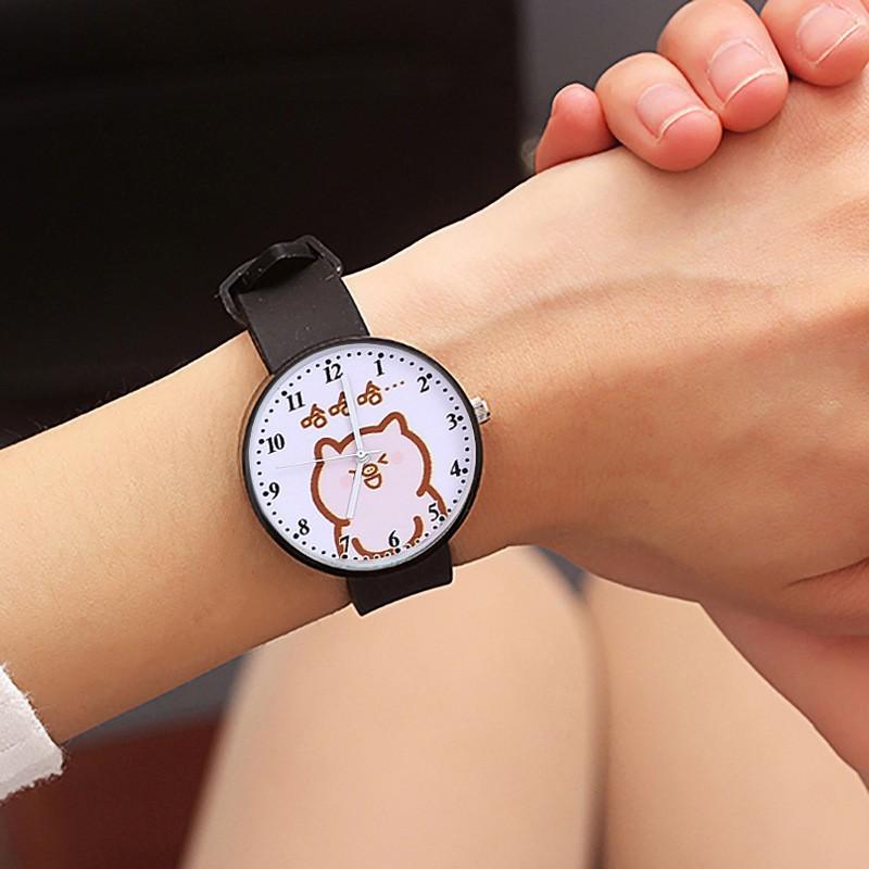 Watch Boys And Girls Simple Junior High School Elementary School Students Cute Soft Girl Jelly Pink Quartz Watch