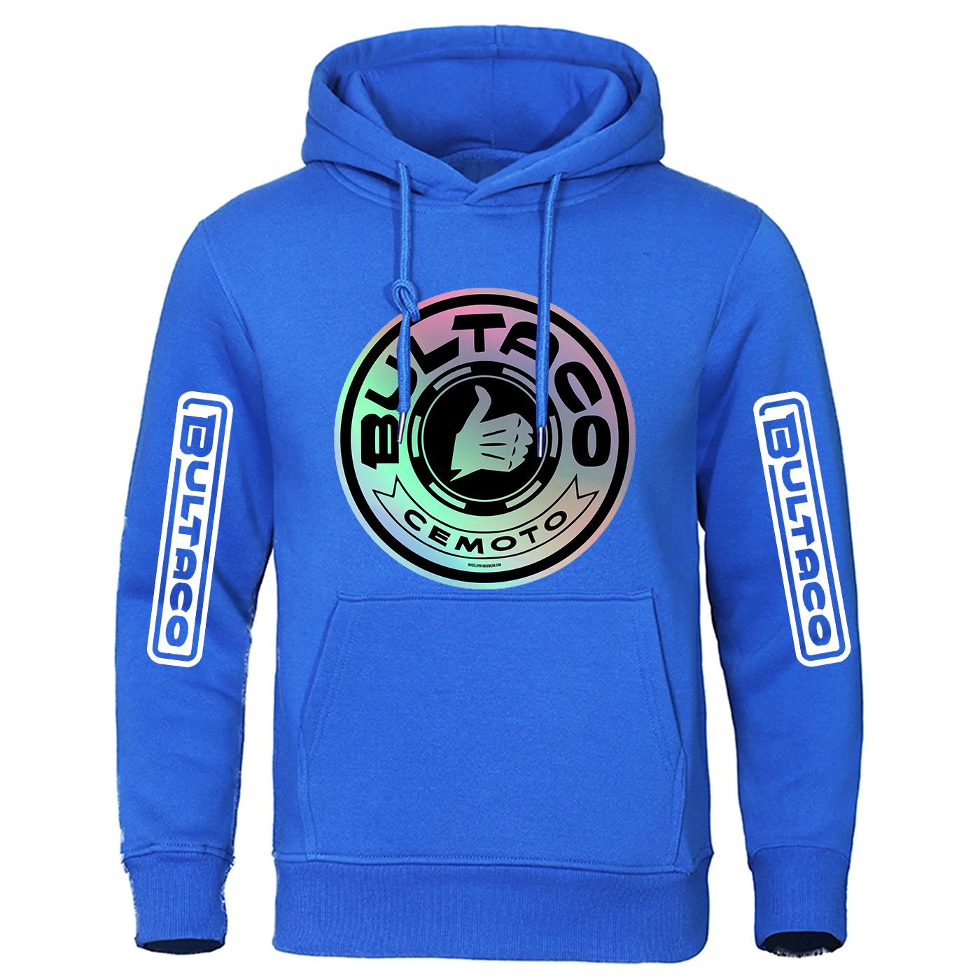 

2025 Bultaco Cemoto motorcycle Spring Autumn Fashion Loose Tops Solid Colour Hooded Men s Simple Casual Sweatshirt L