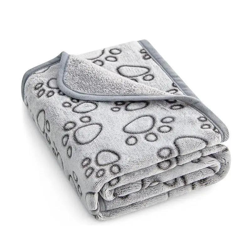 Pet blanket cushion, warm coral fleece cat and dog blanket pet supplies all season universal (Gray,XS 40x60cm) серый