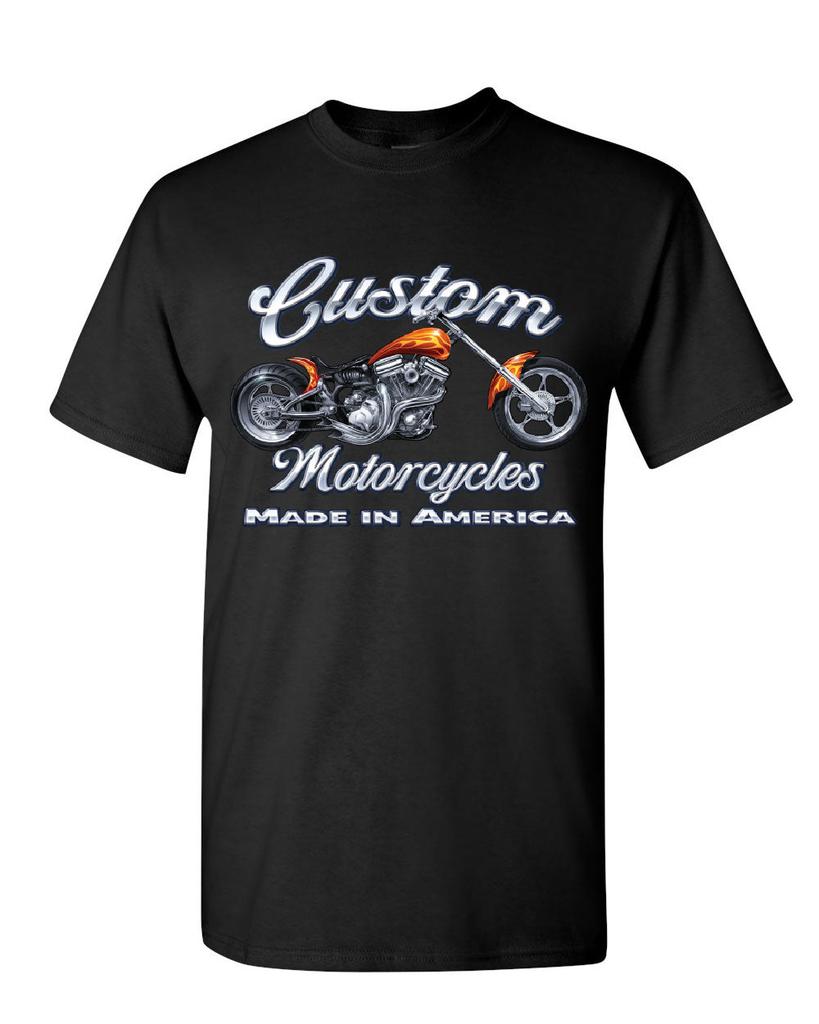 Custom Motorcycles Biker Chopper American Tradition Tshirt Cotton Oneck Short Sleeve Summer Casual Unisexs Tee Streetwear