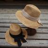 Japanese Big Bow Raffia Woven Versatile Jazz Top Hat Women'S Summer Sunshade Sunscreen Vacation Straw Hat Leisure