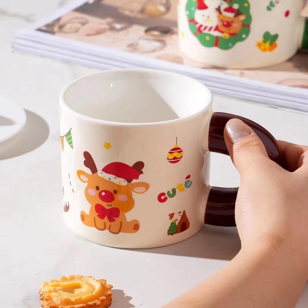 Weihnachtsmann Keramiktasse Kreative Cartoon Tasse Weihnachtstasse Geschenk Haushalts Kaffeetasse Souvenir
